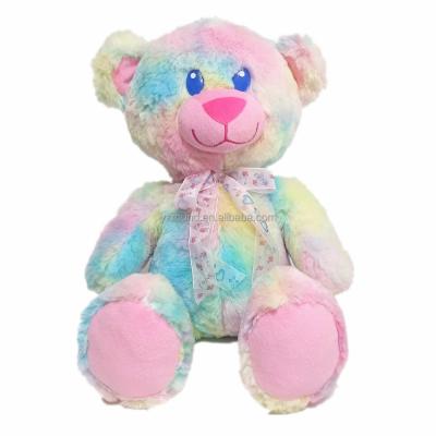 China Custom Plush Rainbow Teddy Bear Colorful Stuffed Plush Elephant Toy for sale