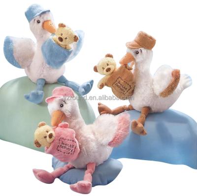 China 36 Months Baby Soft Toy Custom Plush Stork Stuffed Soothing Collection for sale