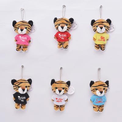 China High Quality Plush Animal Toy Gift Wholesale Tiger Small Animal Pendant Keychain for sale