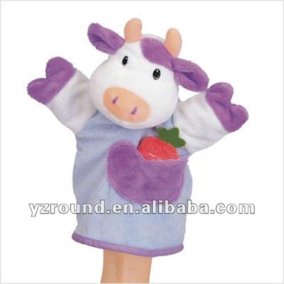 China Funny Toy Stuffed Animal Model Cow Hand Puppet Glove Doll Toy Gift for sale