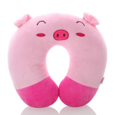 China Pink Plush Lovely U Shape Health Care Pig Neck Pillow for sale