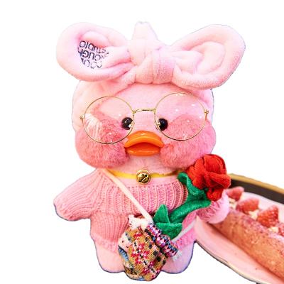 China Mimi Yellow Duck Plush Toy Cafe 30CM Pink Eco-Friendly Kawaii Soft Animal Plush Toys Kawaii Plush Toys Kids Dolls Sound Doll Mimi Yellow Duck Plush Toy for sale