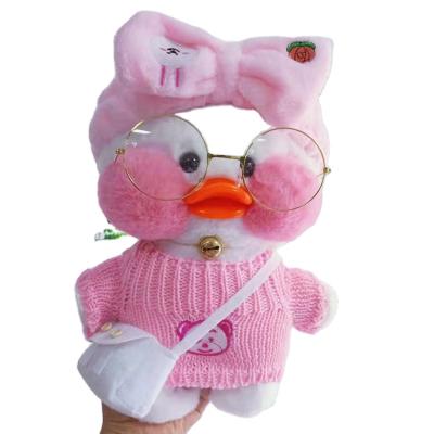 China LaLafanfan Cute Coffee Duck Plush Toy Stuffed Soft Kawaii Duck Doll Dropshipping Cartoon Eco-friendly for sale