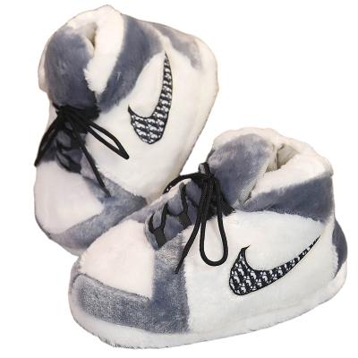 China Comfortable Plush Stuffed Anti Slip Home Indoor Slipper Yeezy Jordan Knitted Sneaker Slipper Decoration Shoes for sale