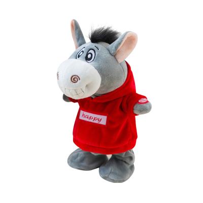 China Soft Electric Mobile Recording Gift Donkey Pig Stuffed Animal Kids Gift Toy for sale