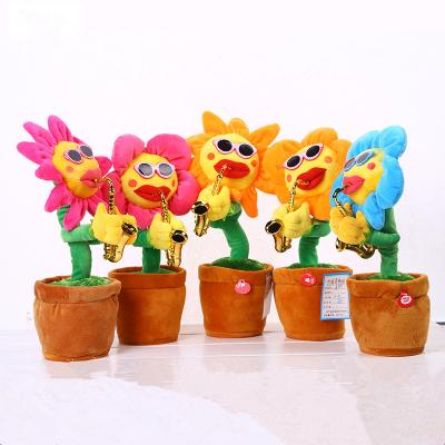 China Kids Gift Plush Dancing Sunflower Singing Gift Soft Toy for sale