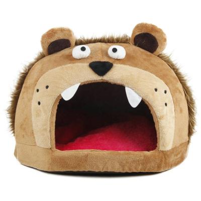 China Lion Shape Stuffed Plush Kennel Indoor Pet House Pet Cushion for sale