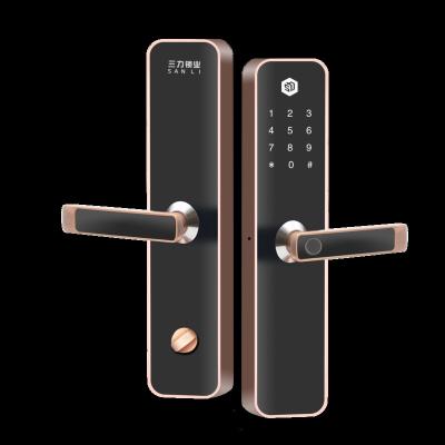 China Apartment Stainless Steel Biometric Office Smart Mortise Automatic Fingerprint Door Lock for sale