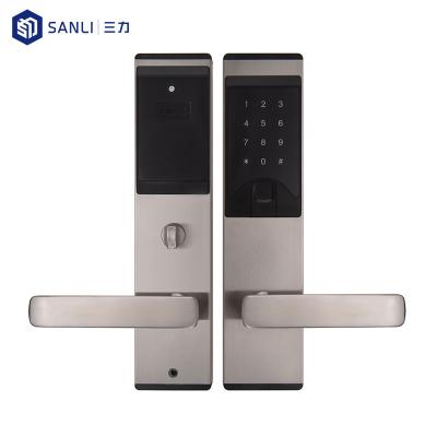 China Easy Installation Stainless Steel Office Cylinder Smart Hotel Lock Luxury Frameless Apartment Door Lock for sale