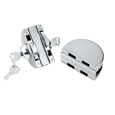 China Glass To Open Double Cylinder Glass Side Lock Stainless Steel Tempered Frameless Glass Door Lock for sale