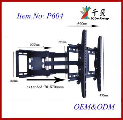 China double arm swing flat screen tv wall mount swivel tv stand 360 50*25*41cm for sale