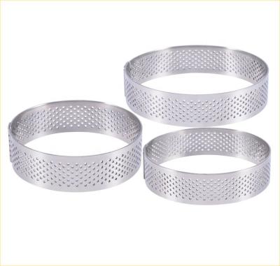 China 5/6/7/8/9/10/11/12cm Sustainable Series Form Ring Baking Molds Stainless Steel Perforated Tart Bakeware For Bakery for sale