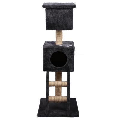 China Wholesale Sustainable Large Pet Wooden Tower Scratcher Modern Cat Treehouse for sale