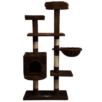 China Wholesale Viable Scratcher Tree For Cats Scratcher Tower High Quality Cat Treehouse for sale