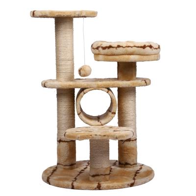 China Large Cat Tree Breathable Braided Scratcher Board Luxury High Quality Wooden Cat Tree Tower for sale