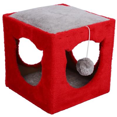 China Breathable Square Can Be Assembled Cute Simple Wooden Cat Tree Cat Litter Cat Litter for sale