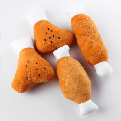 China New Viable Custom Toys Dog Toys Pet Products Chicken Leg Dog Squeaky Plush Chewing Toy for sale