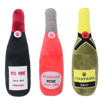 China Champagne Bottle Squeaking Sounding Stuffed Pet Viable Toy Dog Toy for sale