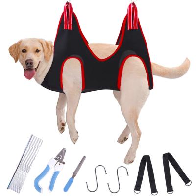 China Sustainable Pet Grooming Pet Supplies Swing Cats and Dogs Nail Trimming Cat Dog Grooming Hammock for sale