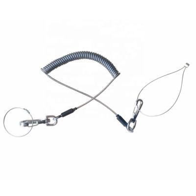 China Gray Color Extended Coil Tool Fall Protection Lanyard for sale