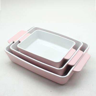 China HYCERAMIC Sustainable Cooking Ceramic Sheet Pan Trays Bakeware Oven Pans Dishes Lasagna Baking Dish Sets for sale