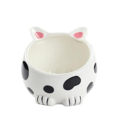 China Viable Wholesale Ceramic Dog Bowls Simple Funny Ceramic Pet Dog Bowl Home Water Bowl Manufacturing Supplier for sale