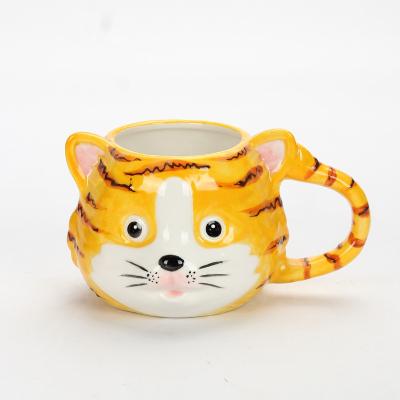 China Viable Custom Handmade Unique Ceramic Stoneware Breakfast Mug Creative Fancy Milk Tea Cups Mugs for sale