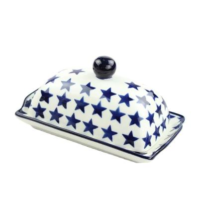 China China OEM Viable Wholesale Cow Ceramic Butter Dish With Solid Lid Cheese Container for sale