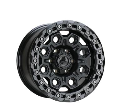 China ALLOY 17inch rims with black and machined lip for pickup & suv offroad wheels for Jeep wrangler for sale