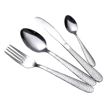 China Viable Silver Reusable Wedding Stainless Steel Flatware Set Fork Knife And Spoon Cutlery Set for sale