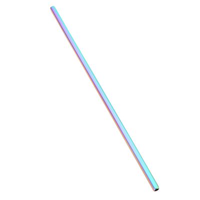 China Rainbow Metal Straw Wholesale 304 Stainless Steel Viable Custom Reusable Straw for sale