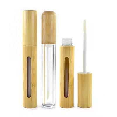 China 5/6ml Lipstick Cosmetic Packaging Container Skin Care Eye Tube Empty Serum Tube For Eyelash Lip Gloss Packaging With Bamboo Cap for sale