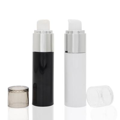 China Black 20ml Personal Care Empty White Airless Pump Bottle Cosmetic Lotion Bottle For Skin Care Cream Packaging Container Luxury Airless Pump for sale