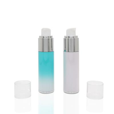 China Basic Cosmetic Plastic Airless Bottle Vial Toner Gradient Bottle Personal Care Pump Skin Care Serum Empty Lotion Packaging Container for sale