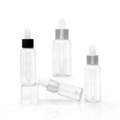 China Custom Cosmetics 30ml 80ml PET Plastic Dropper Bottle For Essential Oil Container Cosmetic And Skin Care Packaging Wholesale Container for sale