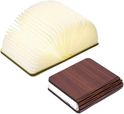 China USB Charge PendantfFat Electroplate Walnut Color Wooden Clip Usb Book Form Light Folding Light Up Panel Stand With 6 Led Bowio Smart Book Light for sale