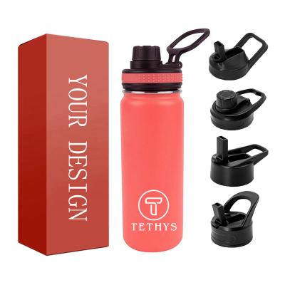 China Custom Stocked Tethys 64oz 32oz Vacuum Double Wall Stainless Steel Water Bottle With Straw Insulated Drink Bottle Stainless Steel for sale