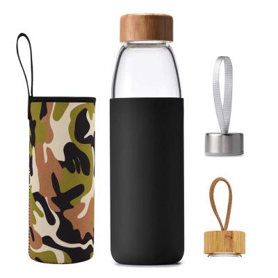 China Wholesale Viable Glass Bottle Water Craft Borosilicate Glass New Water Bottle With Silicone Sleeve Water Bottle Glass for sale