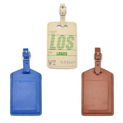 China Newest fashion cheap travel souvenir promotion gift custom PU luggage tag genuine leather with logo for sale