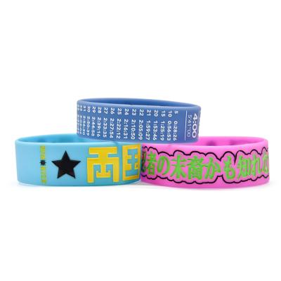 China Business Custom Gift Metal Decoration Challenge Silicone Wristband High Quality Logo for sale