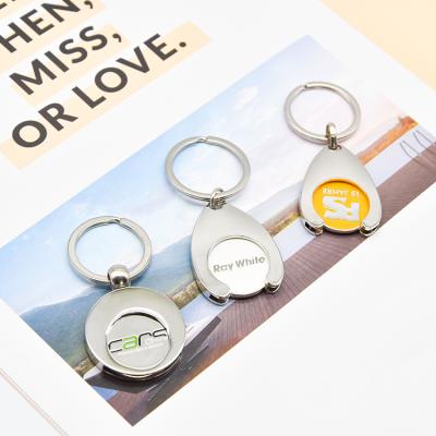 China Logo Shopping Token Metal Coin Hot Cheap Custom Rack Promotion Gift Sale Key Chain for sale