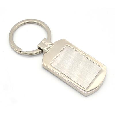 China Europe Customized Sublimation Printing Sticker Rectangle Shape Company Laser Logo Blank Metal Key Chain for sale