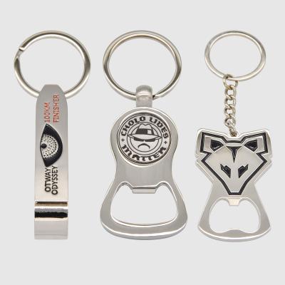 China Promotion Gift Laser High Quality Custom Logo Mute Key Zinc Alloy Chain With Bottle Opener for sale