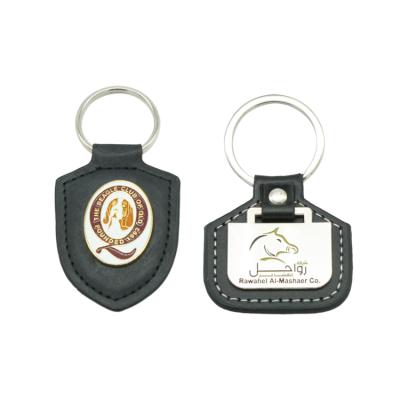 China Custom Made Durable Custom Logo Color Mixed Metal PU Genuine Leather Key Chain With Key Ring for sale