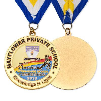 China Europe Custom Design Zinc Alloy Soft Enamel Gold Plating Souvenir Award Medal for sale