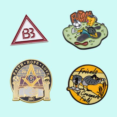 China Free Sample Europe Factory Direct Custom Company Printed Logo Brooch Gifts Badge Lapel Pin High Quality for sale