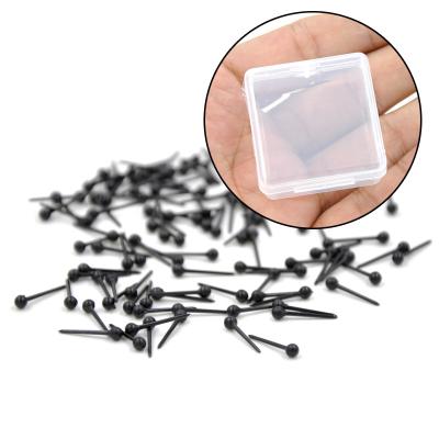 China FASHIONABLE 200 pcs/box round head plastic earrings transparent black and white assortment head pierced hypoallergenic earrings for sale