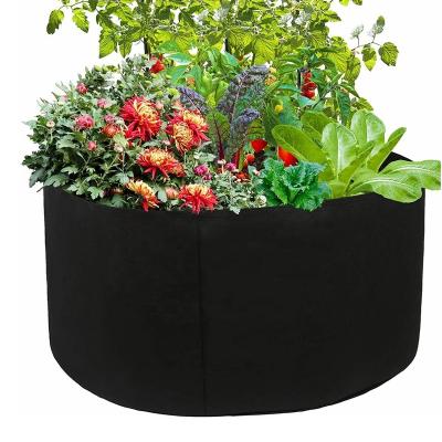 China 2 PCS 100 Gallon Felt Round Plant Grow Bags, Black Garden Raised Bed Planting Container Grow Bags Fabric Vegetable Felt Plant Pot for sale