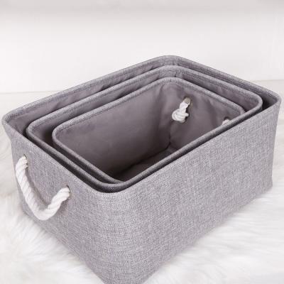 China Amazon Best Sustainable Selling Tending Cotton and Laundry Books Portable Toys Storage Canvas Basket for sale