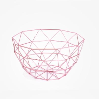 China Factory Direct Handmade Premium Quality Iron Metal Wire Fruit Vegetable Basket Bowl Viable for sale